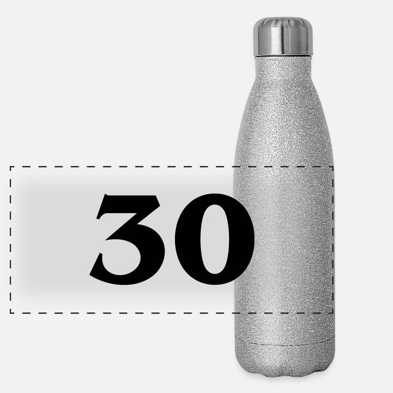 Zahl 30 Panorama Glitzer Isolierflasche 500 ml