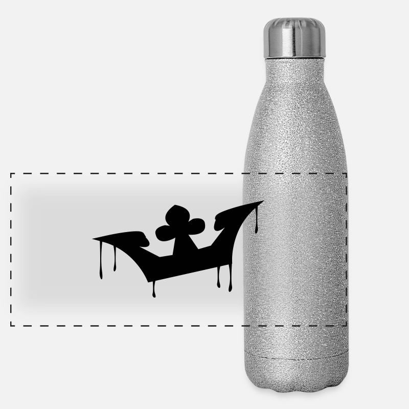 crown - Panoramic Glitter Thermal Bottle 500 ml - silver glitter