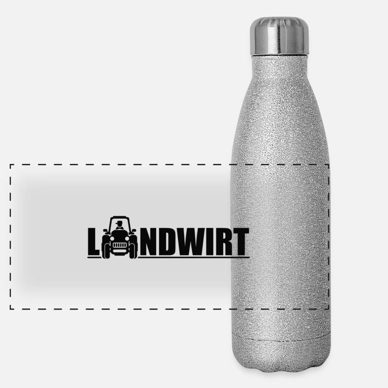 landwirt traktor beruf Panorama Glitzer Isolierflasche 500 ml
