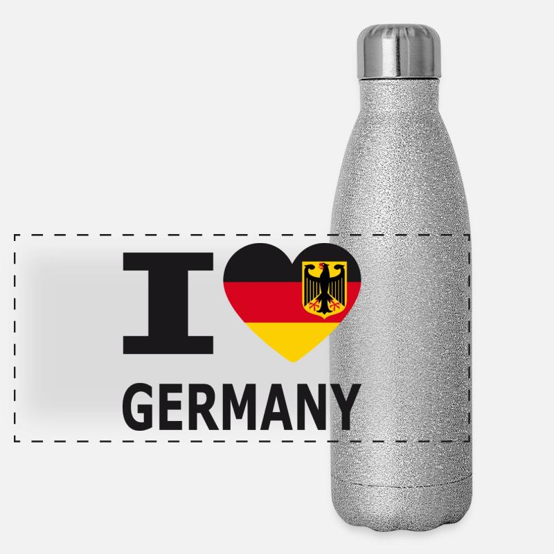 I love Germany / Germany flag and eagle Panoramic Glitter Thermal Bottle 500 ml