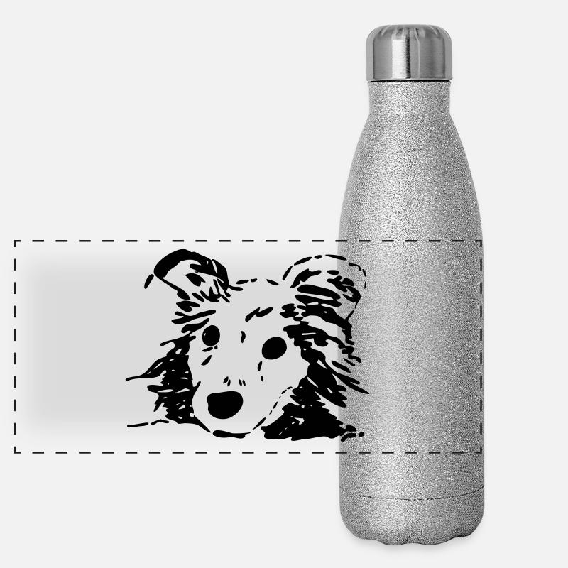 Hund, Liebhaber, Geschenk, Geschenkidee Panorama Glitzer Isolierflasche 500 ml