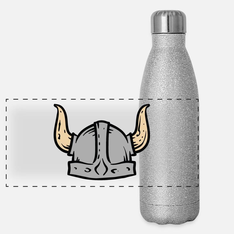 Wikinger Helm Panorama Glitzer Isolierflasche 500 ml
