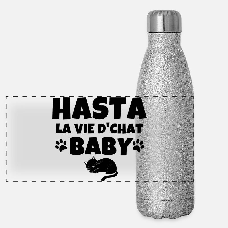 chat, chat mignon, chat doux Gourde isotherme panoramique pailletée 500 ml