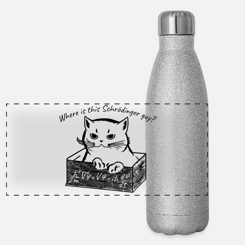 Chat de Schödinger Gourde isotherme panoramique pailletée 500 ml