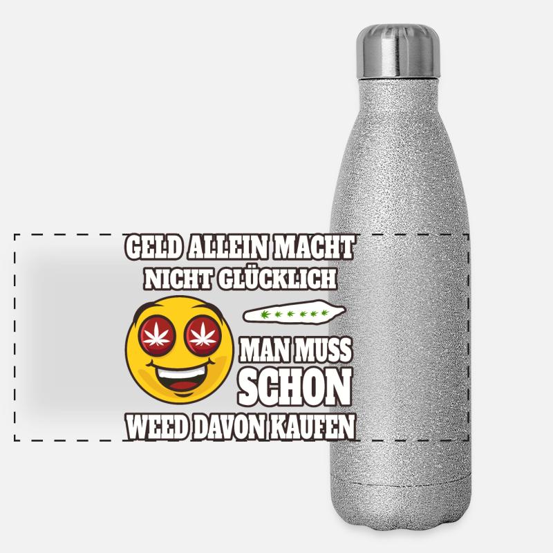 L’argent seul ne rend pas heureux... Gourde isotherme panoramique pailletée 500 ml