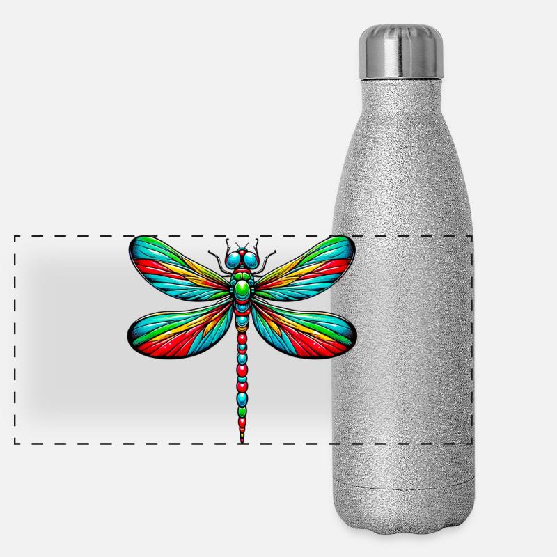 Libellule Gourde isotherme panoramique pailletée 500 ml