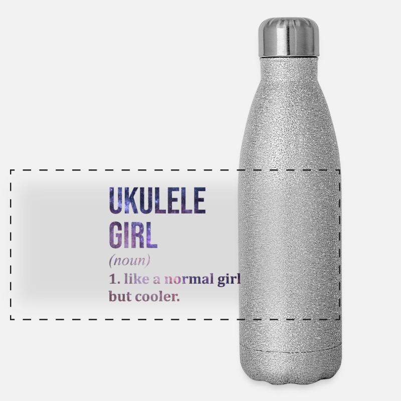 Ukulele Panorama Glitzer Isolierflasche 500 ml