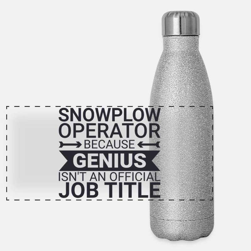Snowplow Operator Genius Schneepflugfahrer Panorama Glitzer Isolierflasche 500 ml
