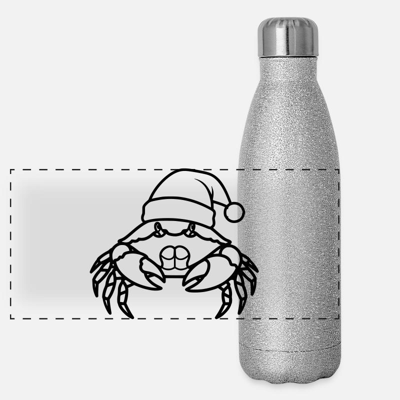 Weihnachtskrabbe Cartoon Illustration Panorama Glitzer Isolierflasche 500 ml