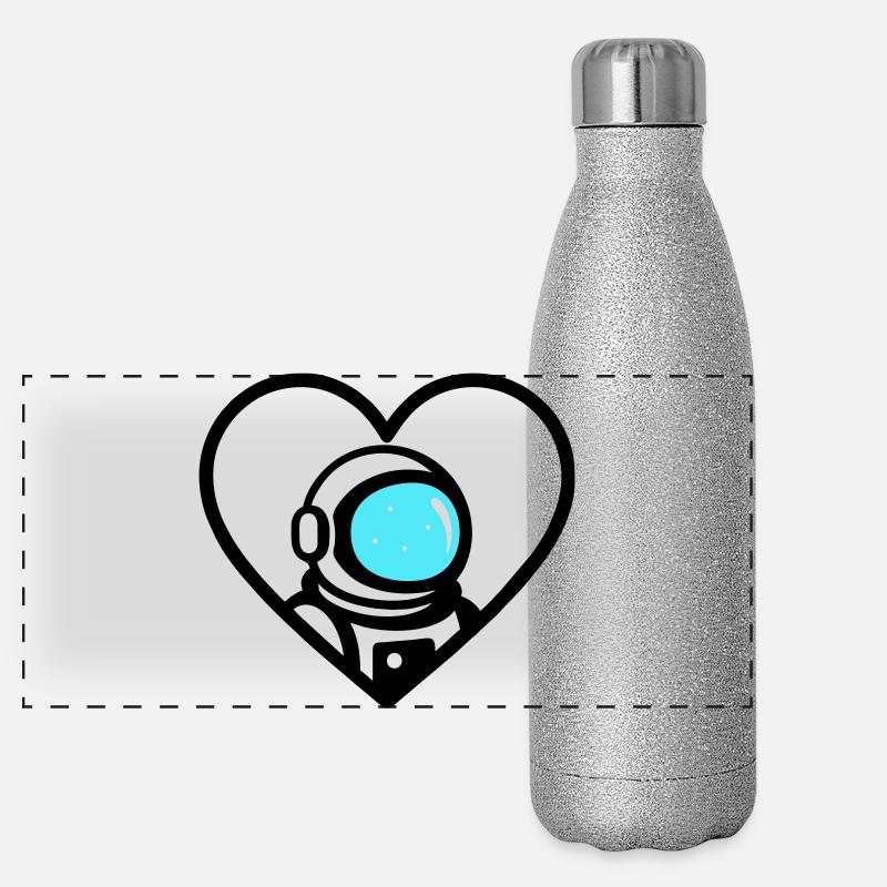 Astronaut Heart Space Cosmo Helmet Panoramic Glitter Thermal Bottle 500 ml