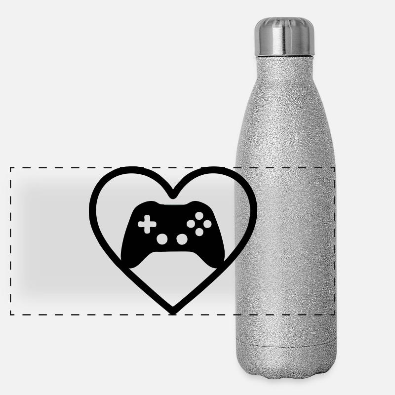 Gaming Heart – Gamer Style Controller Panoramic Glitter Thermal Bottle 500 ml