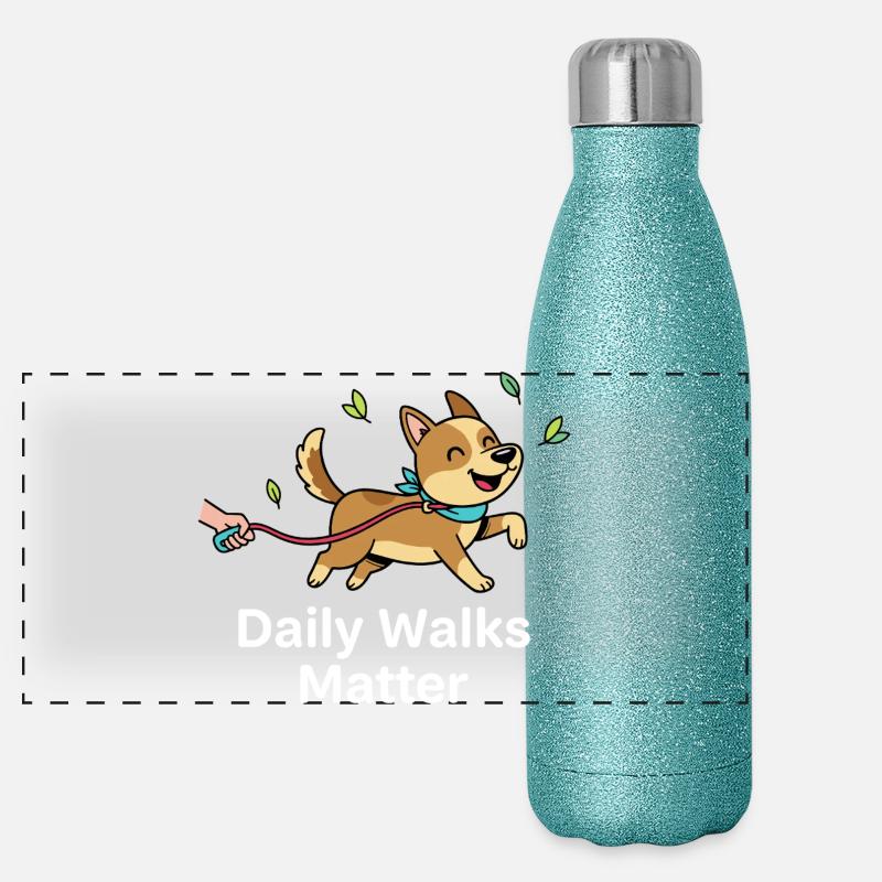 Daily walks count Panoramic Glitter Thermal Bottle 500 ml