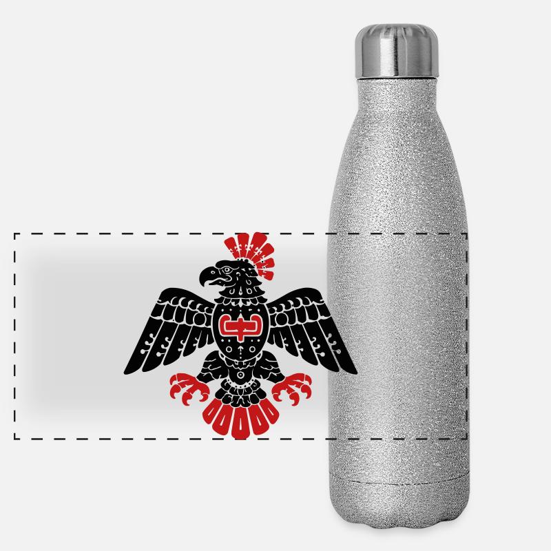 Aztec Eagle Totem Pattern Panoramic Glitter Thermal Bottle 500 ml