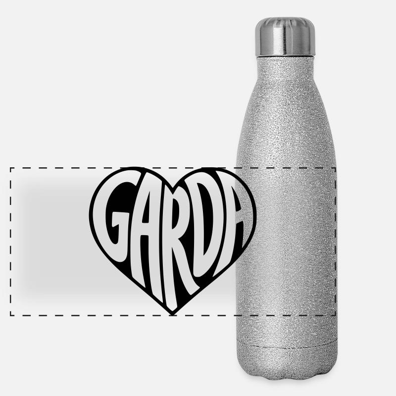 Garda, Lake Garda Heart Typography Panoramic Glitter Thermal Bottle 500 ml