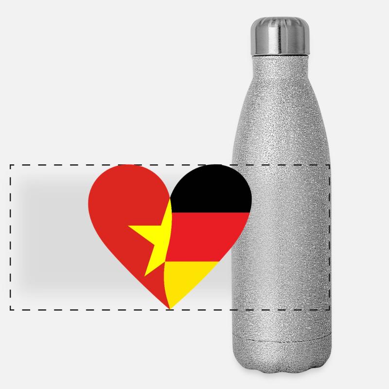 Vietnam Germany Heart Panorama Glitzer Isolierflasche 500 ml