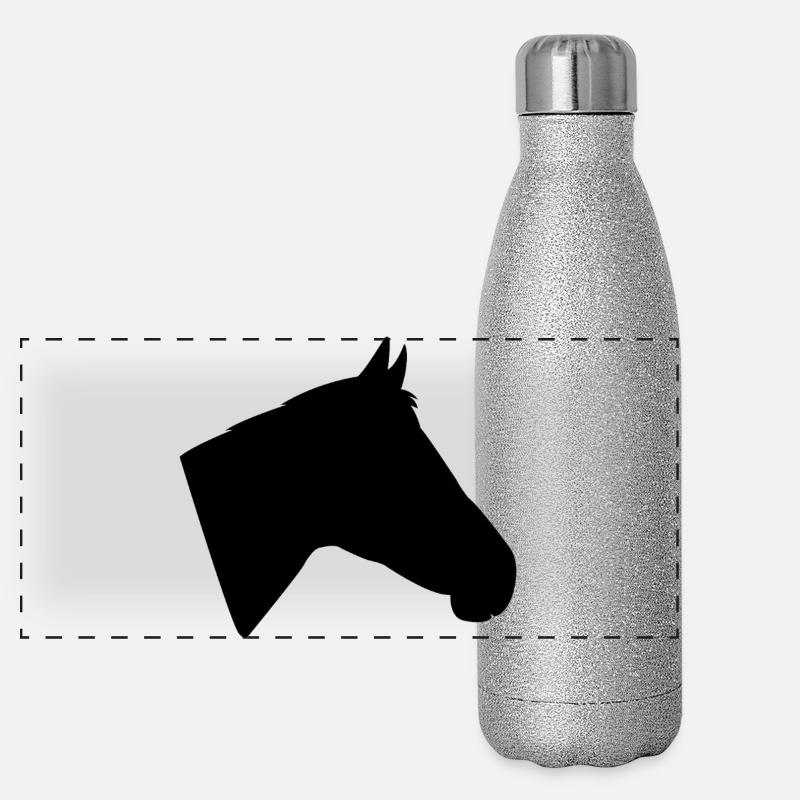 Tête de cheval Gourde isotherme panoramique pailletée 500 ml