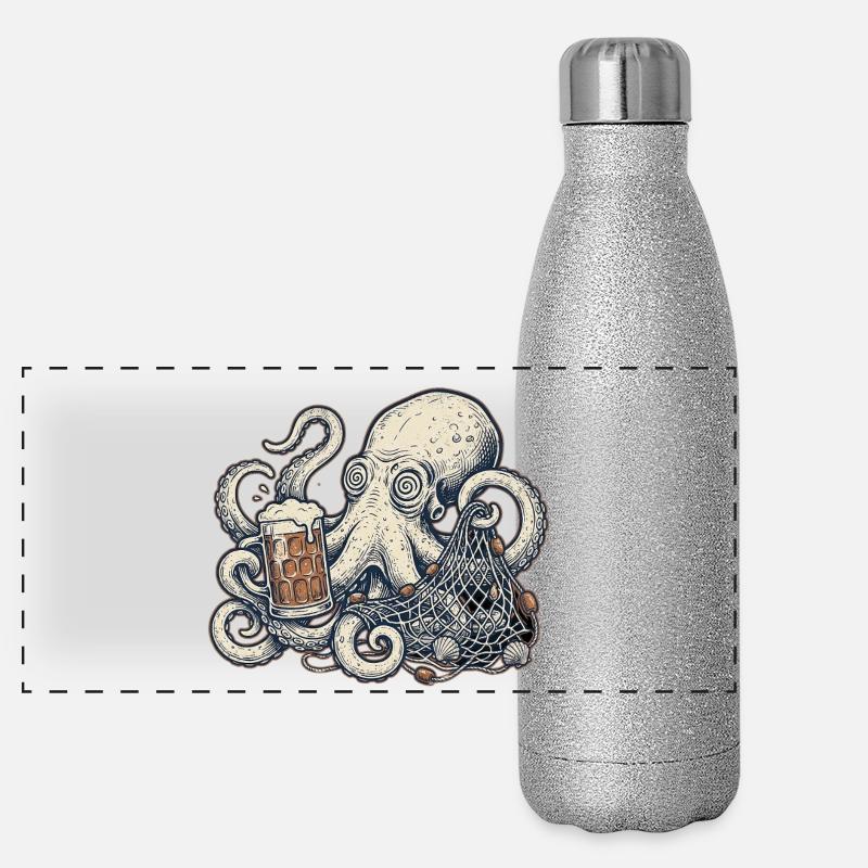 Fischer Kneipe Panorama Glitzer Isolierflasche 500 ml