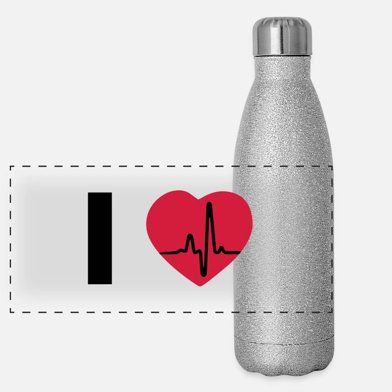 I Love - I heart Panorama Glitzer Isolierflasche 500 ml