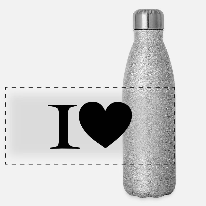 I love Panorama Glitzer Isolierflasche 500 ml