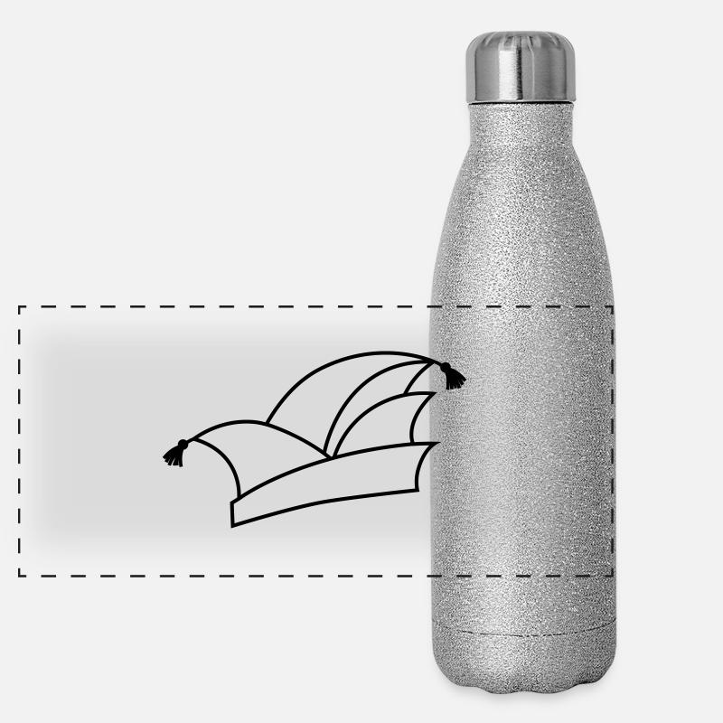 Karneval Narrenkappe 1c Panorama Glitzer Isolierflasche 500 ml