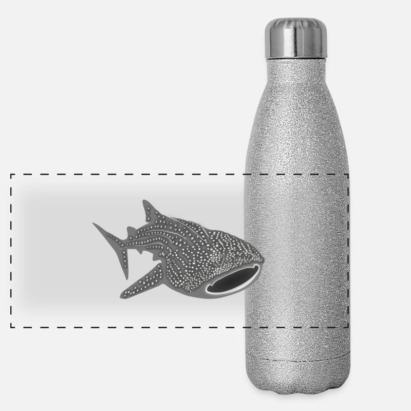 whale shark fish dive diver diving endangered Panoramic Glitter Thermal Bottle 500 ml