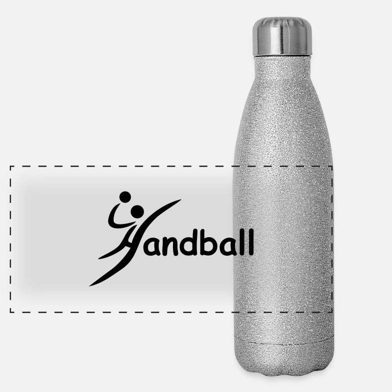 Handball - Spieler als H Panorama Glitzer Isolierflasche 500 ml