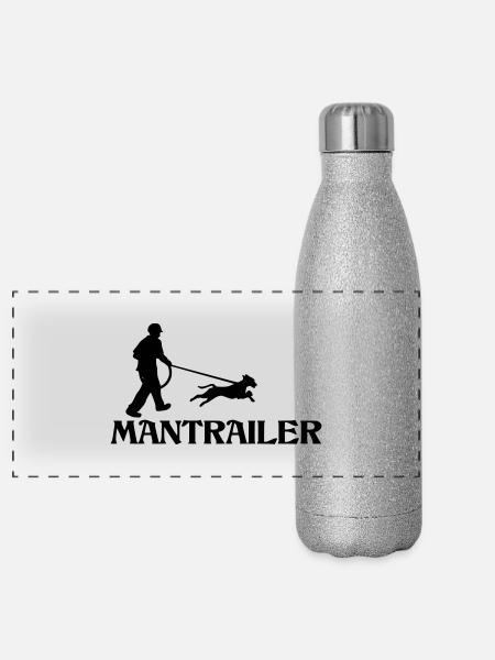 mantrailer hobby mantrailing hunde - Panorama Glitzer Isolierflasche 500 ml - Silber Glitzer - Vorne