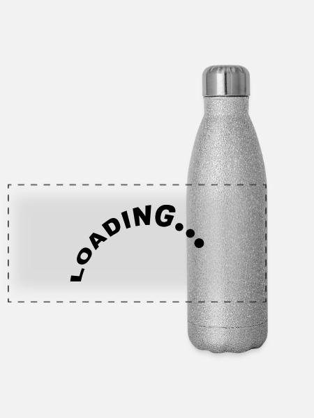 Loading Design - Panorama Glitzer Isolierflasche 500 ml - Silber Glitzer - Vorne