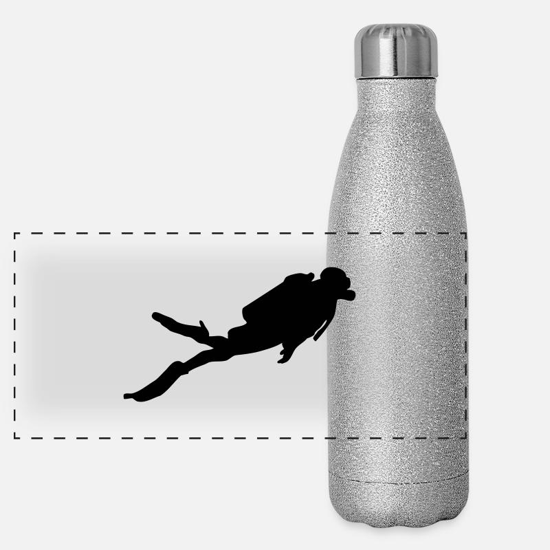 Diving - Diver - Diving Panoramic Glitter Thermal Bottle 500 ml