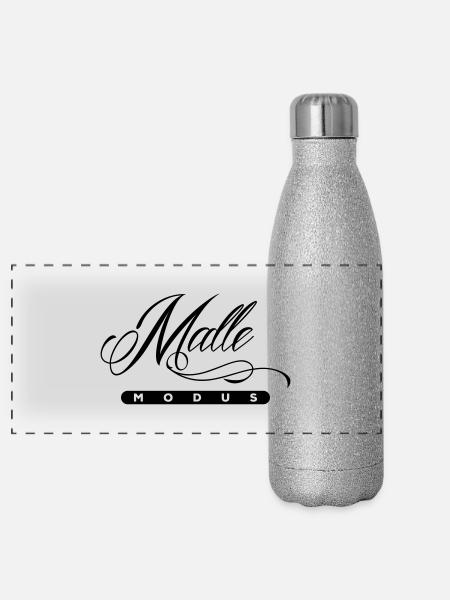 malle modus - Panorama Glitzer Isolierflasche 500 ml - Silber Glitzer - Vorne