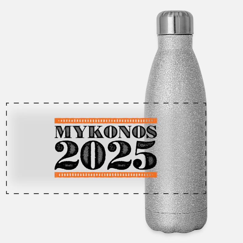 Mykonos 2025 Panorama Glitzer Isolierflasche 500 ml