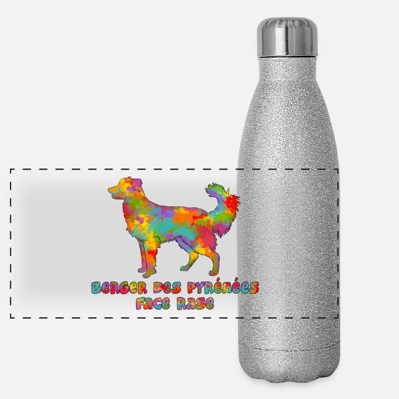 Shepherd of the Pyrenees Face Rase Multicolore Panoramic Glitter Thermal Bottle 500 ml