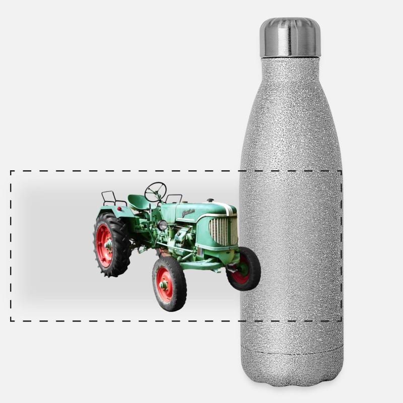 Guldner tractor - Panoramic Glitter Thermal Bottle 500 ml - silver glitter