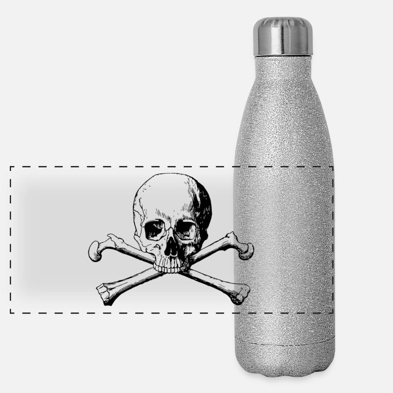 Head with bones Panoramic Glitter Thermal Bottle 500 ml