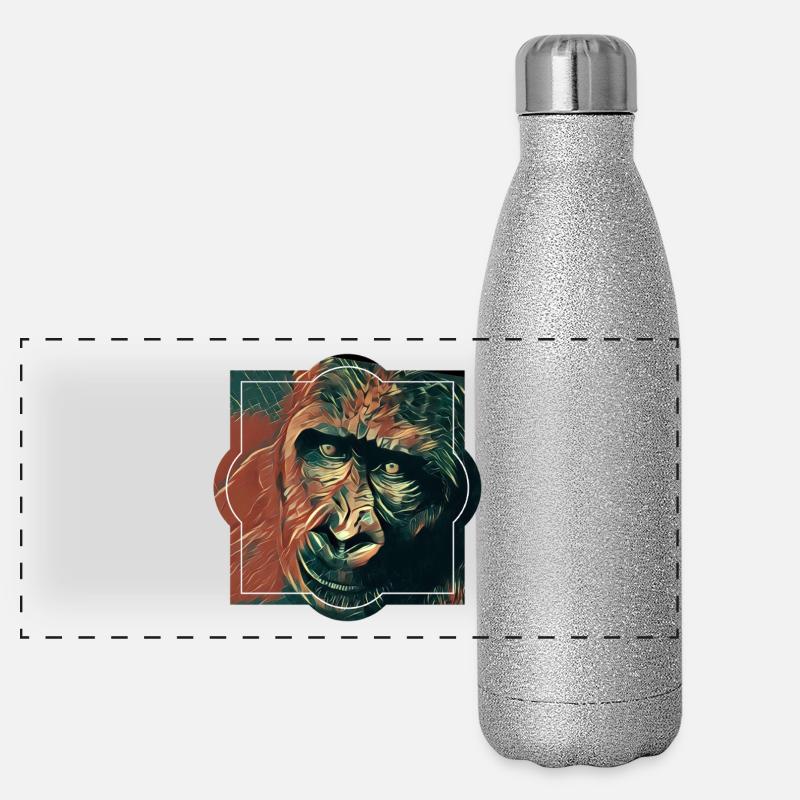 Cheeta Ape - der Affe in Dir. Panorama Glitzer Isolierflasche 500 ml