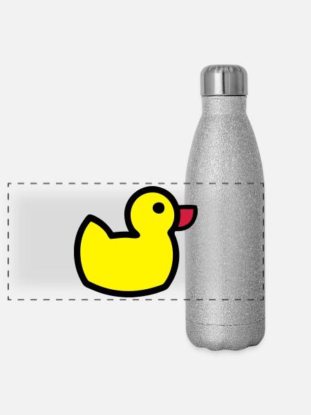 Entchen - Panorama Glitzer Isolierflasche 500 ml - Silber Glitzer
