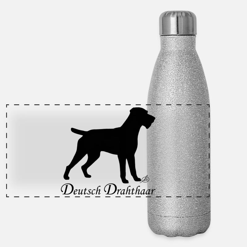 Deutsch Drahthaar Panorama Glitzer Isolierflasche 500 ml
