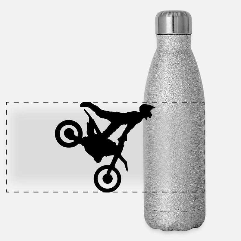 moto cross Gourde isotherme panoramique pailletée 500 ml