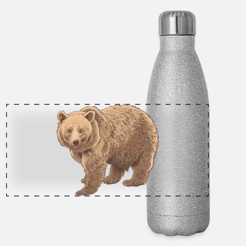 Ours de Kodiak Gourde isotherme panoramique pailletée 500 ml