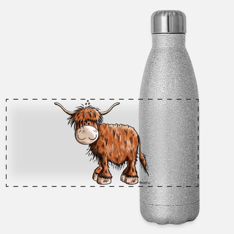 Highland Cattle Panoramic Glitter Thermal Bottle 500 ml