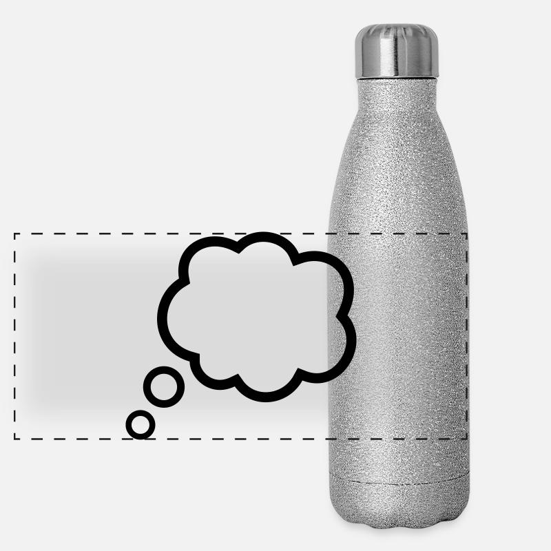 Thinking Bubble Comic Pensée Bulle Bulle Pensées Gourde isotherme panoramique pailletée 500 ml