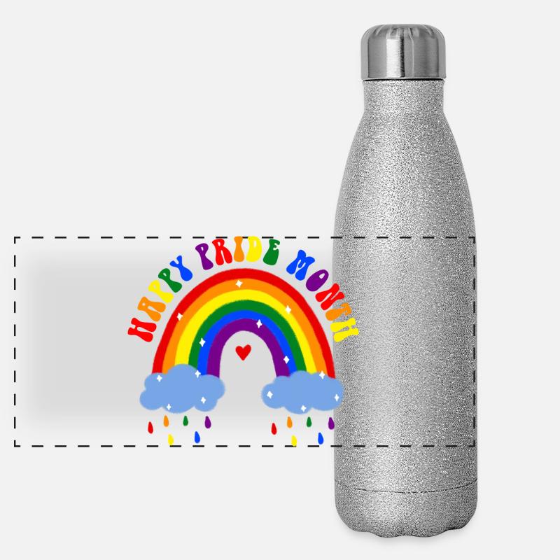 Joyeux mois de la fierté LGBT Rainbow Gourde isotherme panoramique pailletée 500 ml