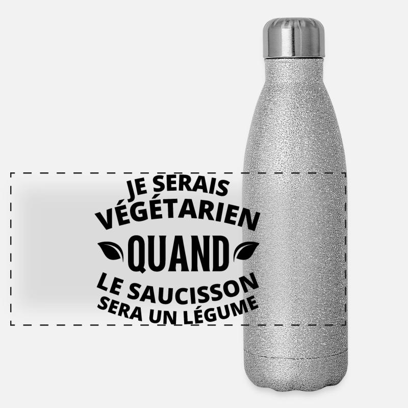 végétarien, végane, végan Gourde isotherme panoramique pailletée 500 ml