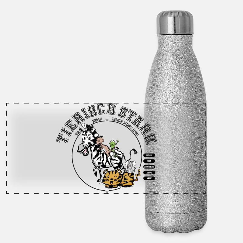 Team-Tierisch Stark Panorama Glitzer Isolierflasche 500 ml