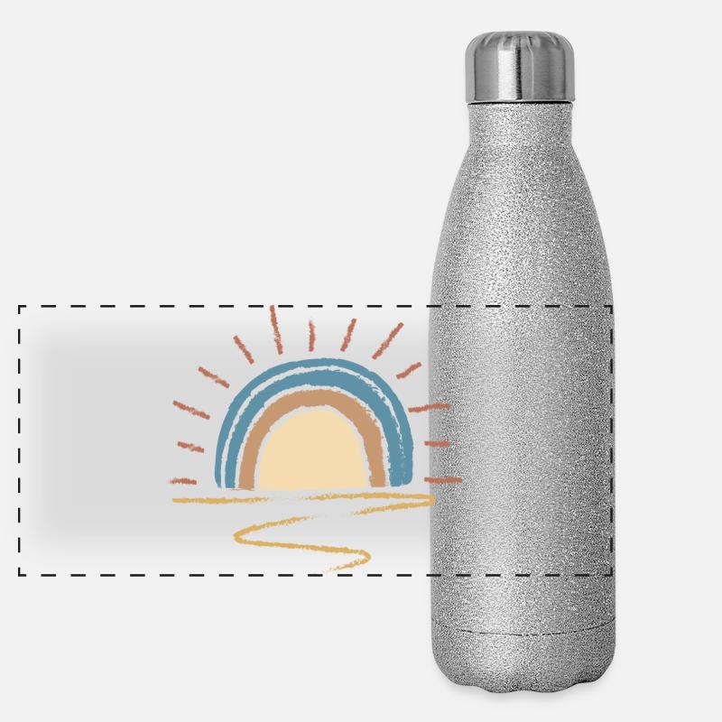 Pastel Sunrise Arc Panoramic Glitter Thermal Bottle 500 ml