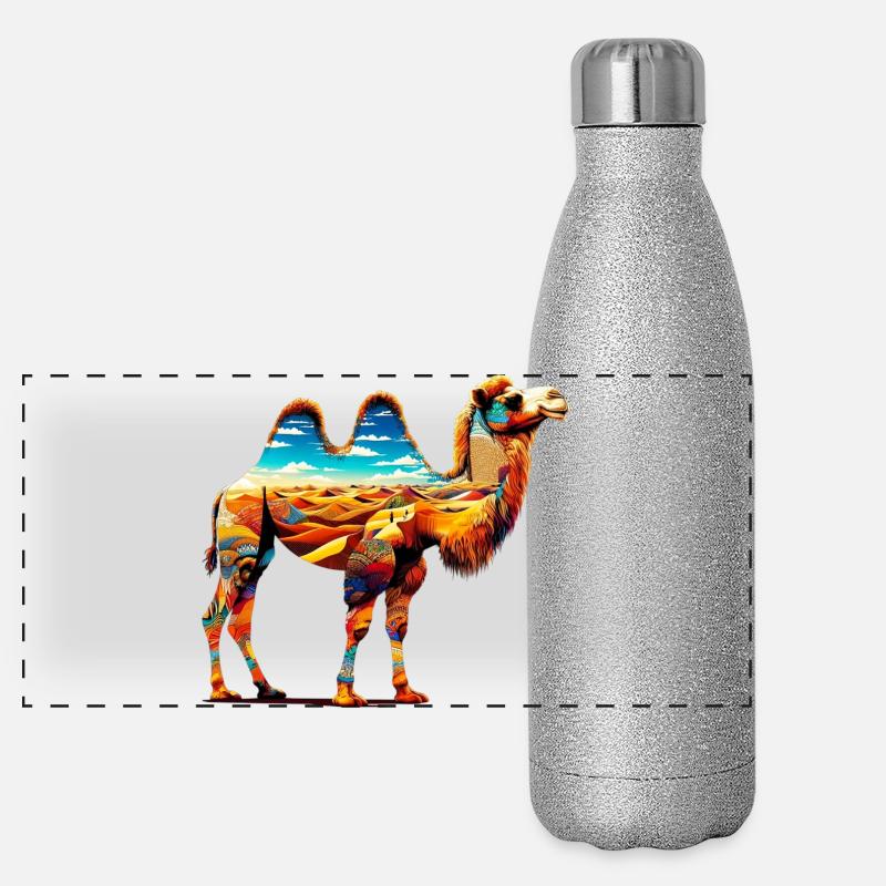 Kamel Panorama Glitzer Isolierflasche 500 ml