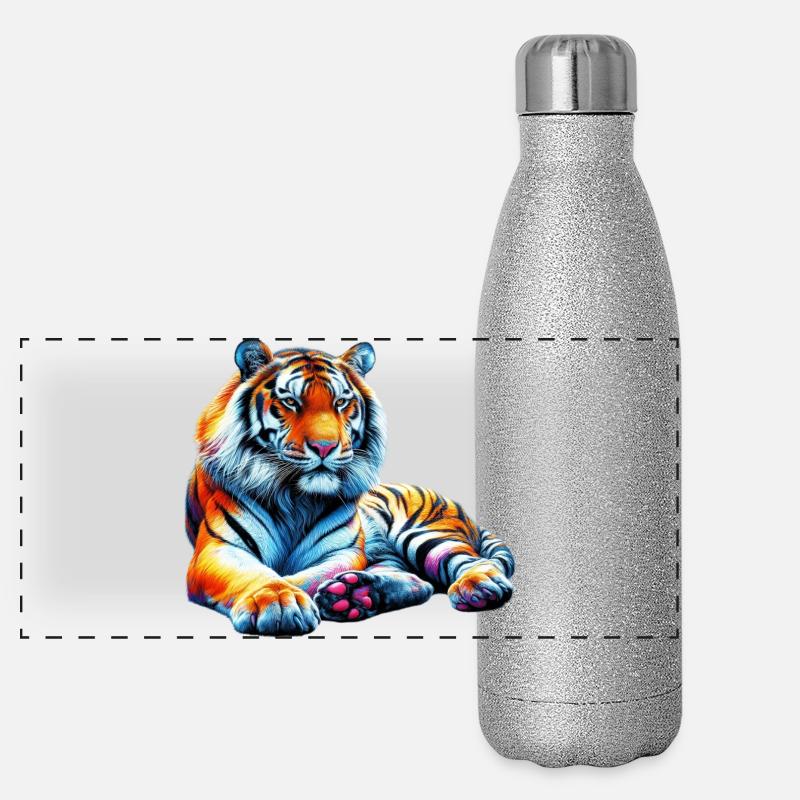 Tiger Panorama Glitzer Isolierflasche 500 ml