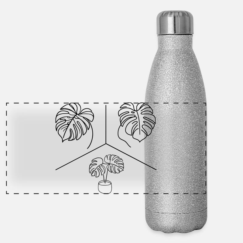 Monstera Design Panorama Glitzer Isolierflasche 500 ml