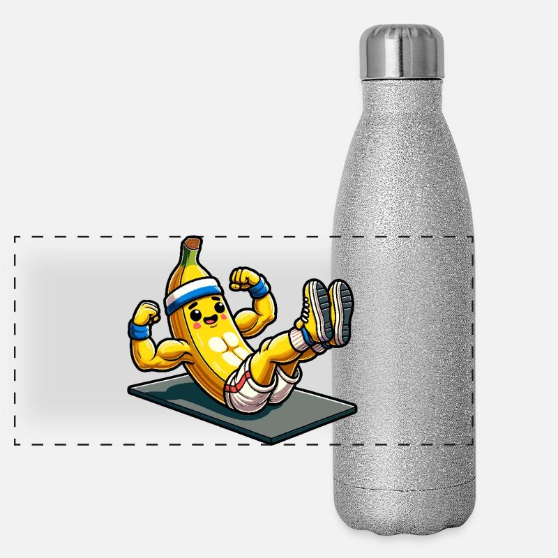 Challenge Your Limits Bodybuilder Bauchmuskeln Panorama Glitzer Isolierflasche 500 ml