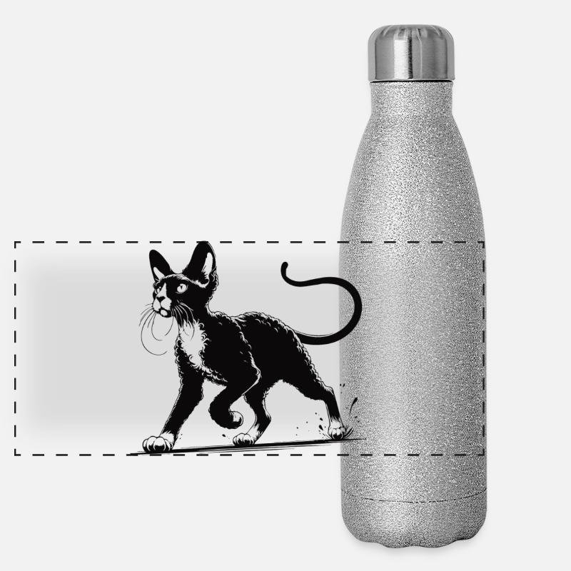 Devon Rex Design – Charmant et unique Gourde isotherme panoramique pailletée 500 ml